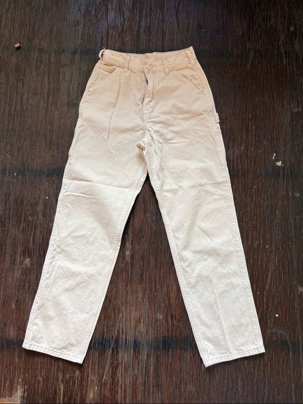 Women's Cream Cargo Cropped Pants
